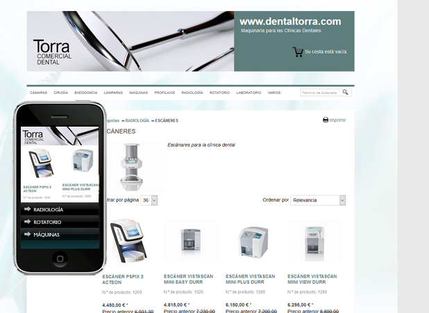 Exemple de disseny web botiga online productes