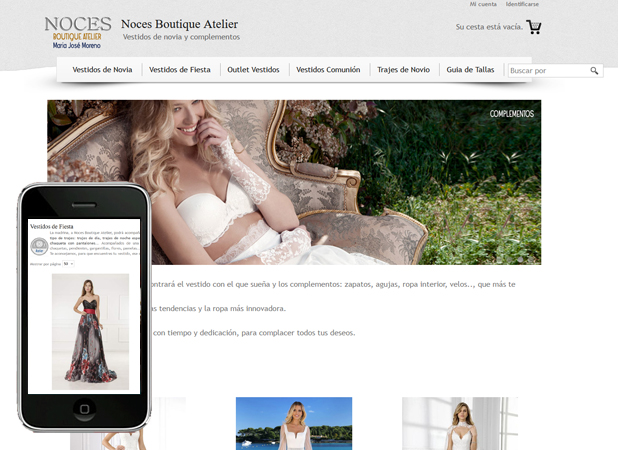 Exemple de disseny web botiga onlineVestidos de novia